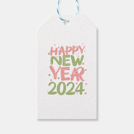 Gelukkig nieuwjaar 2024 cadeaulabel (Voorkant)