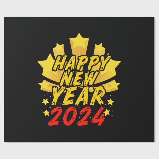 Gelukkig nieuwjaar 2024  cadeaupapier (Vlak)