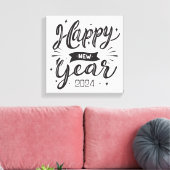 Gelukkig nieuwjaar 2024 canvas afdruk (Insitu (Woonkamer))