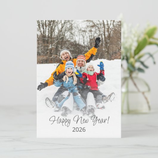 Gelukkig Nieuwjaar 2024 Familie Modern Feestdagenkaart (Staand voorkant)