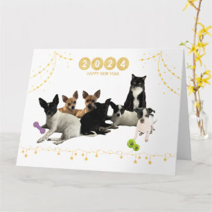 Gelukkig Nieuwjaar 2024 Honden Kaart