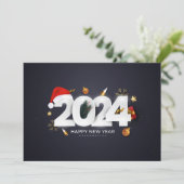 Gelukkig nieuwjaar 2024 kaart (Staand voorkant)