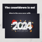 Gelukkig nieuwjaar 2024 kaart (Voorkant / Achterkant)