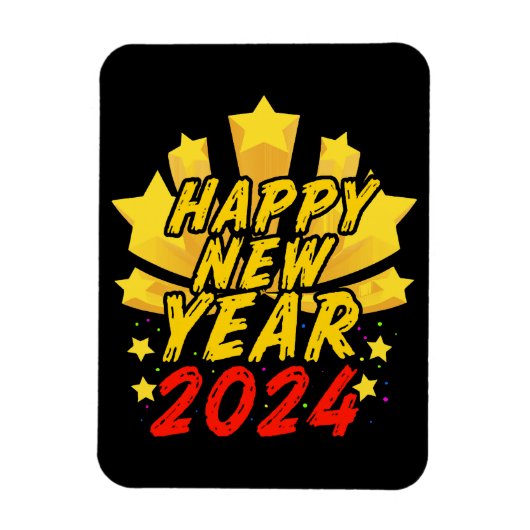Gelukkig nieuwjaar 2024  magneet (Verticaal)