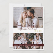 Gelukkig Nieuwjaar 2024 Modern Script Vakantie Kaa Kaart (Voorkant)