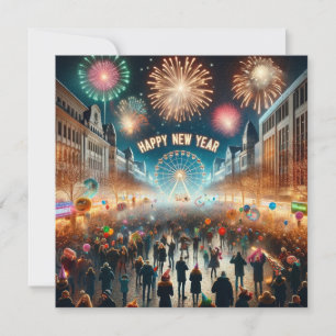 Gelukkig Nieuwjaar 2024 platte kaart