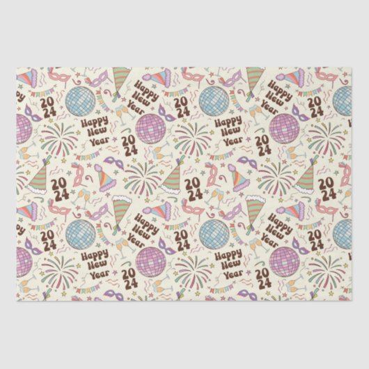 Gelukkig nieuwjaar 2024 tissuepapier (Voorkant)