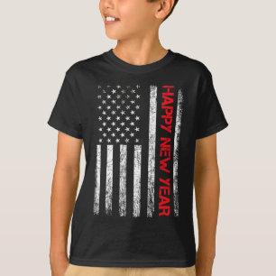 Gelukkig Nieuwjaar 2025 Amerikaanse vlag Xmas Fami T-shirt
