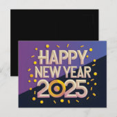 Gelukkig nieuwjaar 2025 feestdagenkaart (Voorkant / Achterkant)