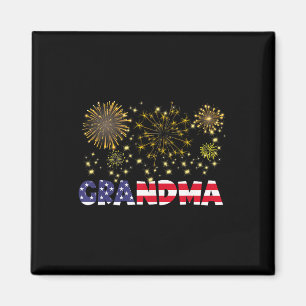 Gelukkig Nieuwjaar 2025 Oma American Flag Family F Magneet