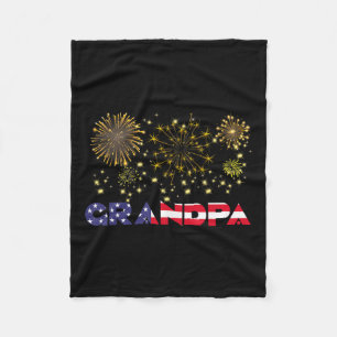 Gelukkig Nieuwjaar 2025 Opa Amerikaanse vlag famil Fleece Deken