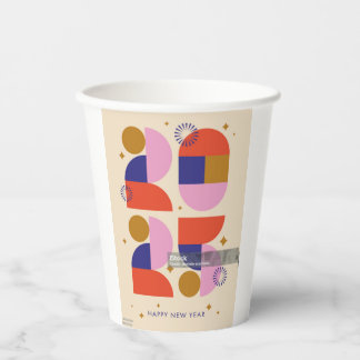 Gelukkig Nieuwjaar 2025 Papieren Bekers