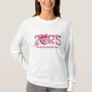 Gelukkig Nieuwjaar 2025, Roze Coquette Bow Png T-shirt