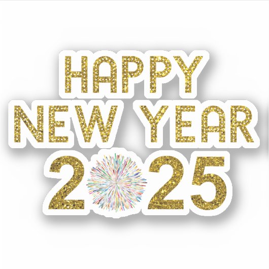 Gelukkig Nieuwjaar 2025 Sticker (Voorkant)
