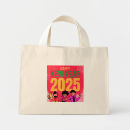 Gelukkig Nieuwjaar 2025 Tiny Canvas tas