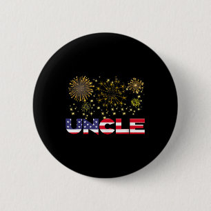 Gelukkig nieuwjaar 2025 Uncle American Flag Family Ronde Button 5,7 Cm
