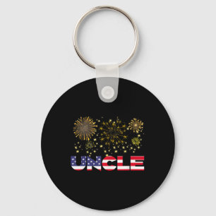 Gelukkig nieuwjaar 2025 Uncle American Flag Family Sleutelhanger
