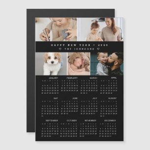 Gelukkig Nieuwjaar 2026 Agenda Fotocollage zwart