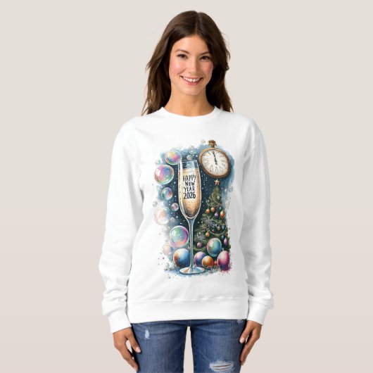 Gelukkig Nieuwjaar 2026 Basic Sweatshirt (Voorkant volledig)