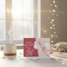 Gelukkig Nieuwjaar 2026 Bloemige Elegante Magnolia