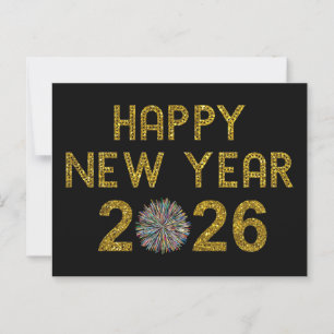 Gelukkig nieuwjaar 2026 briefkaart