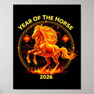 Gelukkig Nieuwjaar 2026 Chinees Nieuwjaar Paard Zo Poster