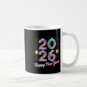 Gelukkig Nieuwjaar 2026 Disco Bal Retro Familie Ma Koffiemok