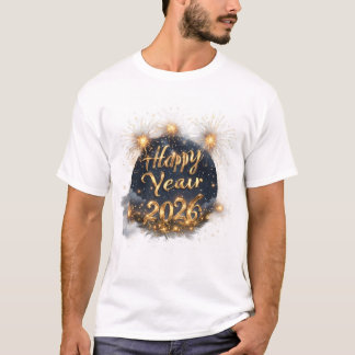 Gelukkig Nieuwjaar 2026 Feest - Modern Goud T-shirt