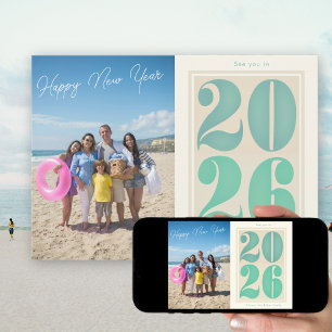 Gelukkig Nieuwjaar 2026 Foto Kaart Vet typografie