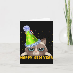 Gelukkig Nieuwjaar 2026 Grappig Oud en Nieuw Katte Kaart