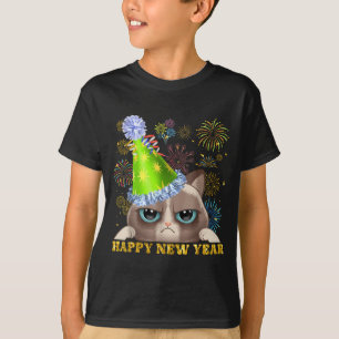 Gelukkig Nieuwjaar 2026 Grappige Kat Nieuwjaars Ho T-shirt