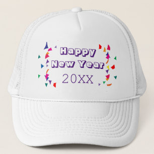 Gelukkig Nieuwjaar 2026 Leuke Kleurrijke Confetti Trucker Pet