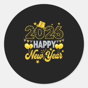 Gelukkig Nieuwjaar 2026 Nieuwjaarsfeest Ronde Sticker