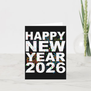 Gelukkig Nieuwjaar 2026 Nye Fireworks Cool New Yea Kaart