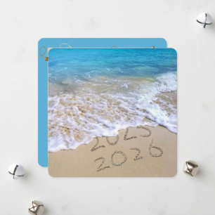 Gelukkig Nieuwjaar 2026 Ocean Beach  Feestdagenkaart