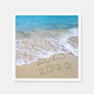 Gelukkig Nieuwjaar 2026 Ocean Beach Servet