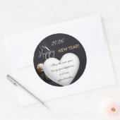 Gelukkig Nieuwjaar 2026 Ronde Sticker (Envelop)
