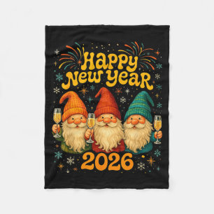Gelukkig Nieuwjaar 2026 Schattig Kabouter Feest Ca Fleece Deken