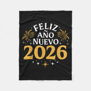 Gelukkig Nieuwjaar 2026 Spaanse Oud en Nieuw-feest Fleece Deken