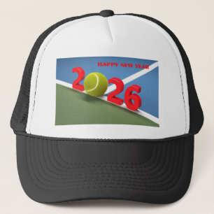 Gelukkig Nieuwjaar 2026 Sport Tennis Liefhebber-Pe Trucker Pet
