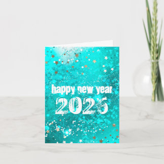 Gelukkig nieuwjaar 2026 turquoise uitnodiging