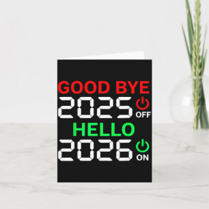 Gelukkig nieuwjaar 2026 Vaarwel 2025 Hallo 2026 Bedankkaart