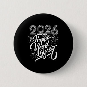 Gelukkig Nieuwjaar 2026 Vuurwerk laden Nieuwjaar P Ronde Button 5,7 Cm