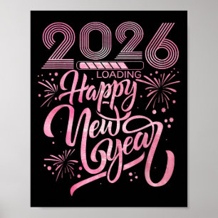 Gelukkig Nieuwjaar 2026 Vuurwerk laden Poster