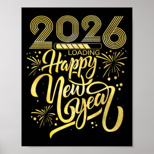 Gelukkig Nieuwjaar 2026 Vuurwerk laden Poster