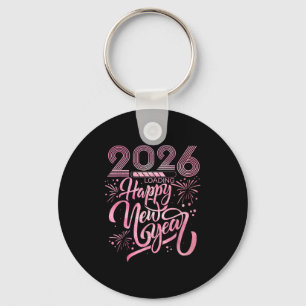 Gelukkig Nieuwjaar 2026 Vuurwerk laden Sleutelhanger