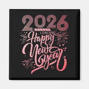 Gelukkig nieuwjaar 2026 vuurwerkfeest magneet