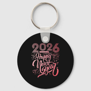 Gelukkig nieuwjaar 2026 vuurwerkfeest sleutelhanger