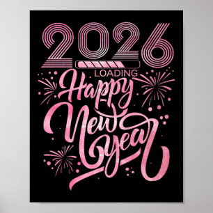 Gelukkig Nieuwjaar 2026 Vuurwerkpremie laden Poster