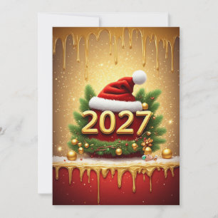 Gelukkig Nieuwjaar 2027 Kerstvakantie Ontwerp Kaart